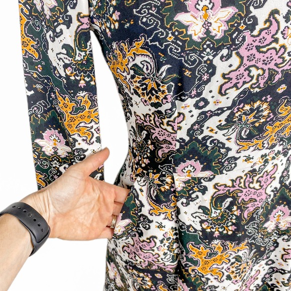 A.L.C. Dress Silk Dress Mini Dress Floral Dress Long Sleeve Dress Tordi Size 2 - Picture 9 of 11